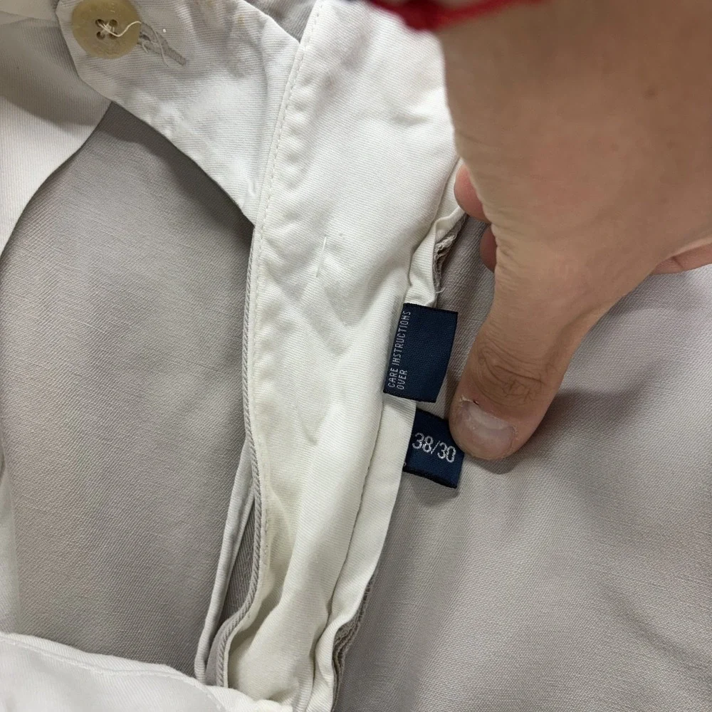 Vintage Polo Ralph Lauren Andrew Pants Mens 38x30 Pleated Chino Beige Preppy 90s